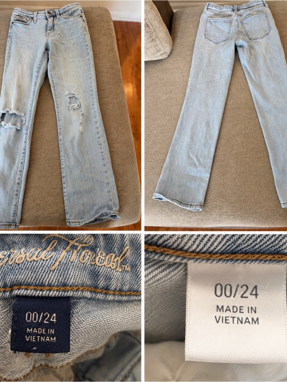 a.n.a Light Blue Distressed Flare Jeans
